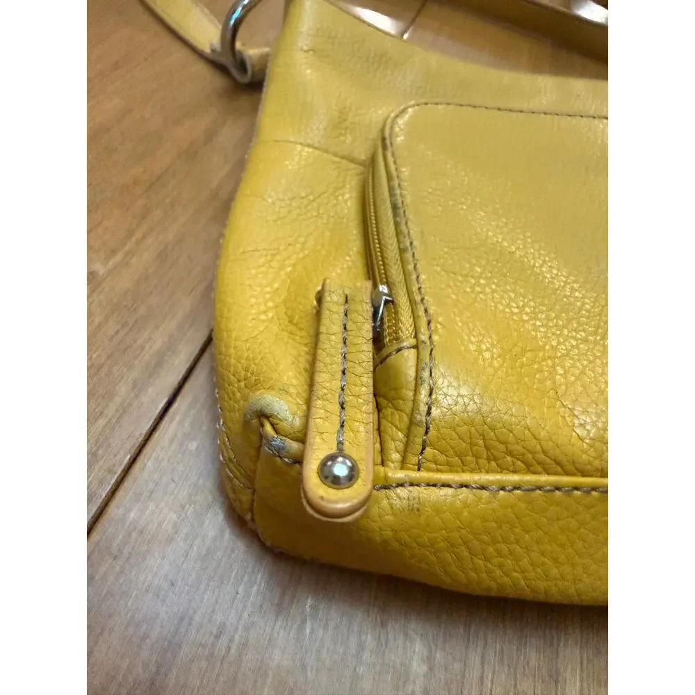 Vintage Tignanello golden rod crossbody carryall purse/wallet organizer casual